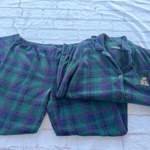 Ralph Lauren Black Label Green and Purple Check Pajama Set